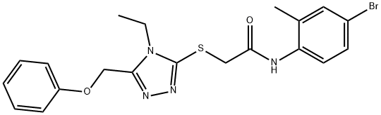 N-(4-bromo-2-methylphenyl)-2-{[4-ethyl-5-(phenoxymethyl)-4H-1,2,4-triazol-3-yl]sulfanyl}acetamide Struktur