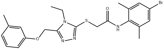 N-(4-bromo-2,6-dimethylphenyl)-2-({4-ethyl-5-[(3-methylphenoxy)methyl]-4H-1,2,4-triazol-3-yl}thio)acetamide Struktur