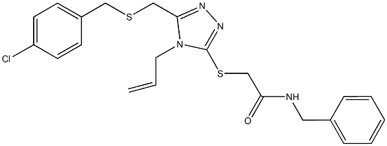 2-[(4-allyl-5-{[(4-chlorobenzyl)sulfanyl]methyl}-4H-1,2,4-triazol-3-yl)sulfanyl]-N-benzylacetamide Struktur