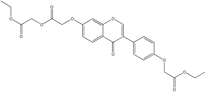 ethyl(4-{7-[2-(2-ethoxy-2-oxoethoxy)-2-oxoethoxy]-4-oxo-4H-chromen-3-yl}phenoxy)acetate Struktur