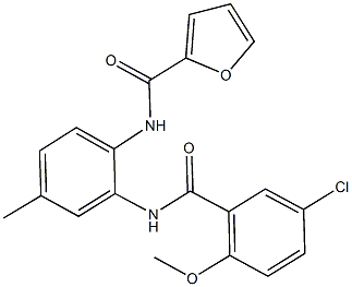 N-{2-[(5-chloro-2-methoxybenzoyl)amino]-4-methylphenyl}-2-furamide Struktur