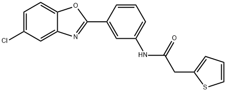 N-[3-(5-chloro-1,3-benzoxazol-2-yl)phenyl]-2-(2-thienyl)acetamide Struktur