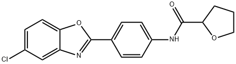 N-[4-(5-chloro-1,3-benzoxazol-2-yl)phenyl]tetrahydro-2-furancarboxamide Struktur