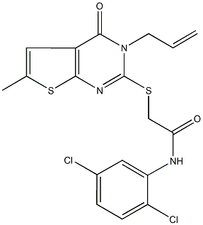 2-[(3-allyl-6-methyl-4-oxo-3,4-dihydrothieno[2,3-d]pyrimidin-2-yl)thio]-N-(2,5-dichlorophenyl)acetamide Struktur