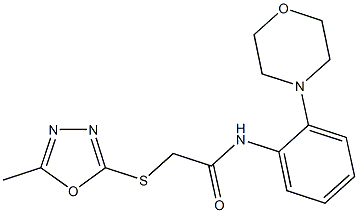 2-[(5-methyl-1,3,4-oxadiazol-2-yl)sulfanyl]-N-[2-(4-morpholinyl)phenyl]acetamide Struktur