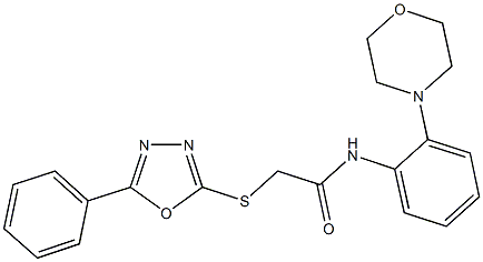 N-[2-(4-morpholinyl)phenyl]-2-[(5-phenyl-1,3,4-oxadiazol-2-yl)sulfanyl]acetamide Struktur