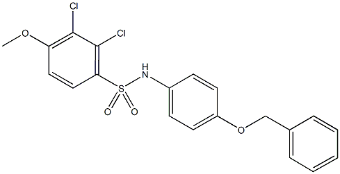 N-[4-(benzyloxy)phenyl]-2,3-dichloro-4-methoxybenzenesulfonamide Struktur