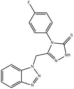 5-(1H-1,2,3-benzotriazol-1-ylmethyl)-4-(4-fluorophenyl)-2,4-dihydro-3H-1,2,4-triazole-3-thione Struktur