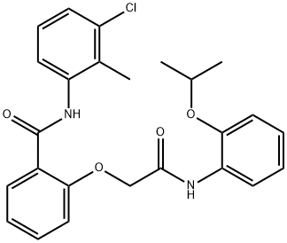 N-(3-chloro-2-methylphenyl)-2-[2-(2-isopropoxyanilino)-2-oxoethoxy]benzamide Struktur