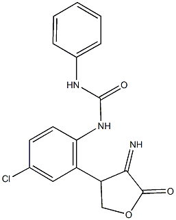 N-[4-chloro-2-(4-imino-5-oxotetrahydro-3-furanyl)phenyl]-N'-phenylurea Struktur