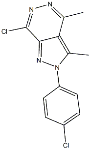 7-chloro-2-(4-chlorophenyl)-3,4-dimethyl-2H-pyrazolo[3,4-d]pyridazine Struktur