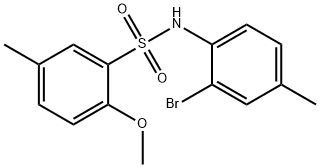 N-(2-bromo-4-methylphenyl)-2-methoxy-5-methylbenzenesulfonamide Struktur