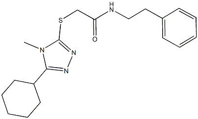 2-[(5-cyclohexyl-4-methyl-4H-1,2,4-triazol-3-yl)sulfanyl]-N-(2-phenylethyl)acetamide Struktur