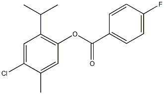 4-chloro-2-isopropyl-5-methylphenyl 4-fluorobenzoate Struktur