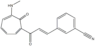 3-{3-[6-(methylamino)-7-oxo-1,3,5-cycloheptatrien-1-yl]-3-oxo-1-propenyl}benzonitrile Struktur