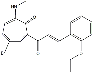 4-bromo-2-[3-(2-ethoxyphenyl)acryloyl]-7-(methylamino)-2,4,6-cycloheptatrien-1-one Struktur