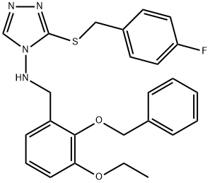 N-[2-(benzyloxy)-3-ethoxybenzyl]-N-{3-[(4-fluorobenzyl)sulfanyl]-4H-1,2,4-triazol-4-yl}amine Struktur