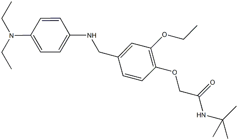 N-(tert-butyl)-2-(4-{[4-(diethylamino)anilino]methyl}-2-ethoxyphenoxy)acetamide Struktur