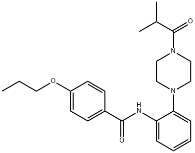 N-[2-(4-isobutyryl-1-piperazinyl)phenyl]-4-propoxybenzamide Struktur