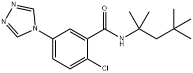 2-chloro-N-(1,1,3,3-tetramethylbutyl)-5-(4H-1,2,4-triazol-4-yl)benzamide Struktur