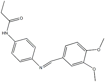 N-{4-[(3,4-dimethoxybenzylidene)amino]phenyl}propanamide Struktur