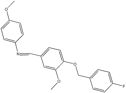 N-{4-[(4-fluorobenzyl)oxy]-3-methoxybenzylidene}-N-(4-methoxyphenyl)amine Struktur