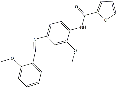 N-{2-methoxy-4-[(2-methoxybenzylidene)amino]phenyl}-2-furamide Struktur