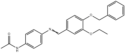 N-(4-{[4-(benzyloxy)-3-ethoxybenzylidene]amino}phenyl)acetamide Struktur