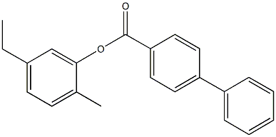 5-ethyl-2-methylphenyl [1,1'-biphenyl]-4-carboxylate Struktur