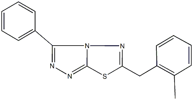 6-(2-methylbenzyl)-3-phenyl[1,2,4]triazolo[3,4-b][1,3,4]thiadiazole Struktur