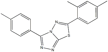 6-(2,4-dimethylphenyl)-3-(4-methylphenyl)[1,2,4]triazolo[3,4-b][1,3,4]thiadiazole Struktur