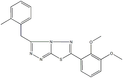 6-(2,3-dimethoxyphenyl)-3-(2-methylbenzyl)[1,2,4]triazolo[3,4-b][1,3,4]thiadiazole Struktur