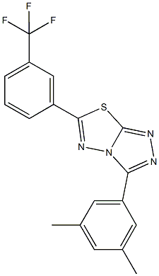 3-(3,5-dimethylphenyl)-6-[3-(trifluoromethyl)phenyl][1,2,4]triazolo[3,4-b][1,3,4]thiadiazole Struktur