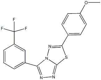 methyl4-{3-[3-(trifluoromethyl)phenyl][1,2,4]triazolo[3,4-b][1,3,4]thiadiazol-6-yl}phenylether Struktur