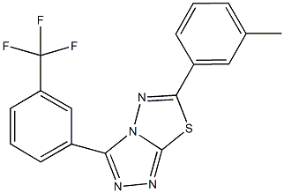 6-(3-methylphenyl)-3-[3-(trifluoromethyl)phenyl][1,2,4]triazolo[3,4-b][1,3,4]thiadiazole Struktur