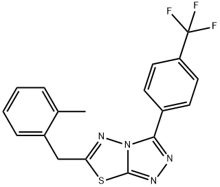 6-(2-methylbenzyl)-3-[4-(trifluoromethyl)phenyl][1,2,4]triazolo[3,4-b][1,3,4]thiadiazole Struktur