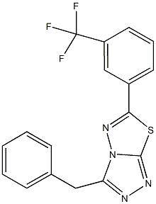 3-benzyl-6-[3-(trifluoromethyl)phenyl][1,2,4]triazolo[3,4-b][1,3,4]thiadiazole Struktur