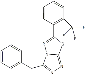 3-benzyl-6-[2-(trifluoromethyl)phenyl][1,2,4]triazolo[3,4-b][1,3,4]thiadiazole Struktur