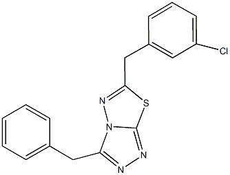 3-benzyl-6-(3-chlorobenzyl)[1,2,4]triazolo[3,4-b][1,3,4]thiadiazole Struktur