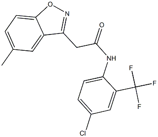 N-[4-chloro-2-(trifluoromethyl)phenyl]-2-(5-methyl-1,2-benzisoxazol-3-yl)acetamide Struktur