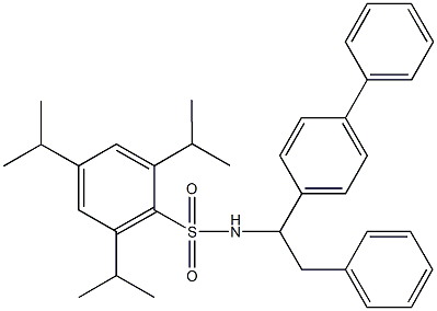 N-(1-[1,1'-biphenyl]-4-yl-2-phenylethyl)-2,4,6-triisopropylbenzenesulfonamide Struktur