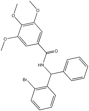 N-[(2-bromophenyl)(phenyl)methyl]-3,4,5-trimethoxybenzamide Struktur