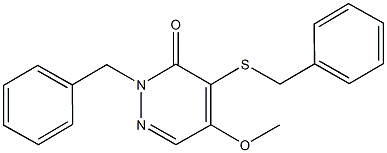 2-benzyl-4-(benzylsulfanyl)-5-methoxy-3(2H)-pyridazinone Struktur