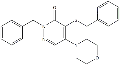 2-benzyl-4-(benzylsulfanyl)-5-(4-morpholinyl)-3(2H)-pyridazinone Struktur