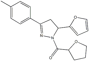 5-(2-furyl)-3-(4-methylphenyl)-1-(tetrahydro-2-furanylcarbonyl)-4,5-dihydro-1H-pyrazole Struktur