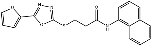 3-{[5-(2-furyl)-1,3,4-oxadiazol-2-yl]sulfanyl}-N-(1-naphthyl)propanamide Struktur