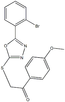 2-{[5-(2-bromophenyl)-1,3,4-oxadiazol-2-yl]thio}-1-(4-methoxyphenyl)ethanone Struktur