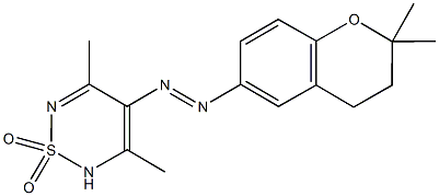 4-[(2,2-dimethyl-3,4-dihydro-2H-chromen-6-yl)diazenyl]-3,5-dimethyl-2H-1,2,6-thiadiazine 1,1-dioxide Struktur