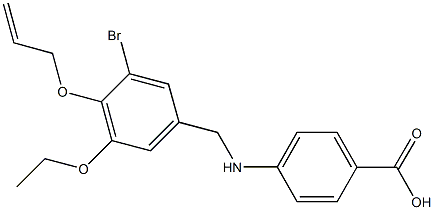 4-{[4-(allyloxy)-3-bromo-5-ethoxybenzyl]amino}benzoic acid Struktur