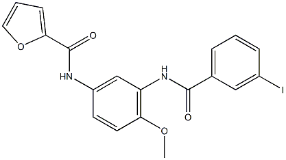 N-{3-[(3-iodobenzoyl)amino]-4-methoxyphenyl}-2-furamide Struktur